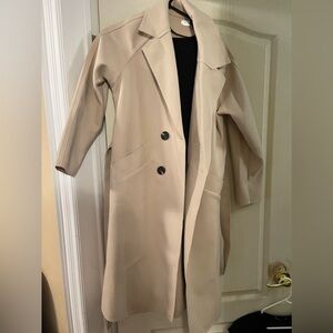 Small felted wool blend trench coat